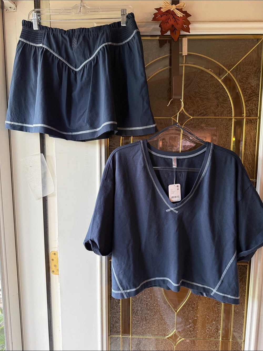Free People RUNNER UP SET  Navy Blue Two-Piece Skort  Set